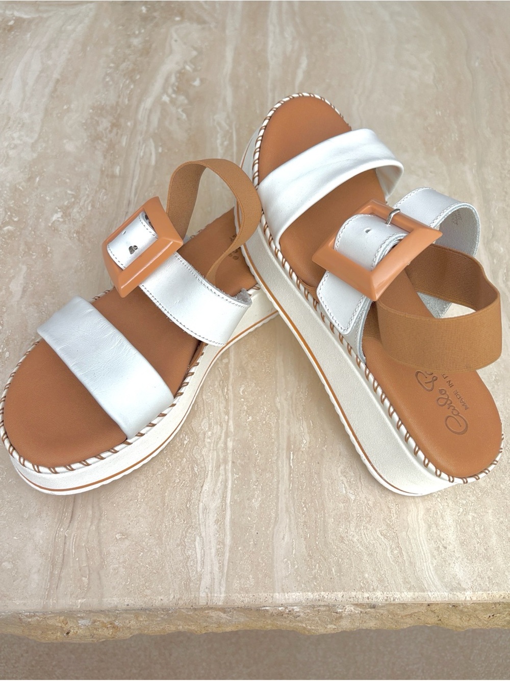 COMFY CARLO PERA PLATFORM BUCKLE SANDALS